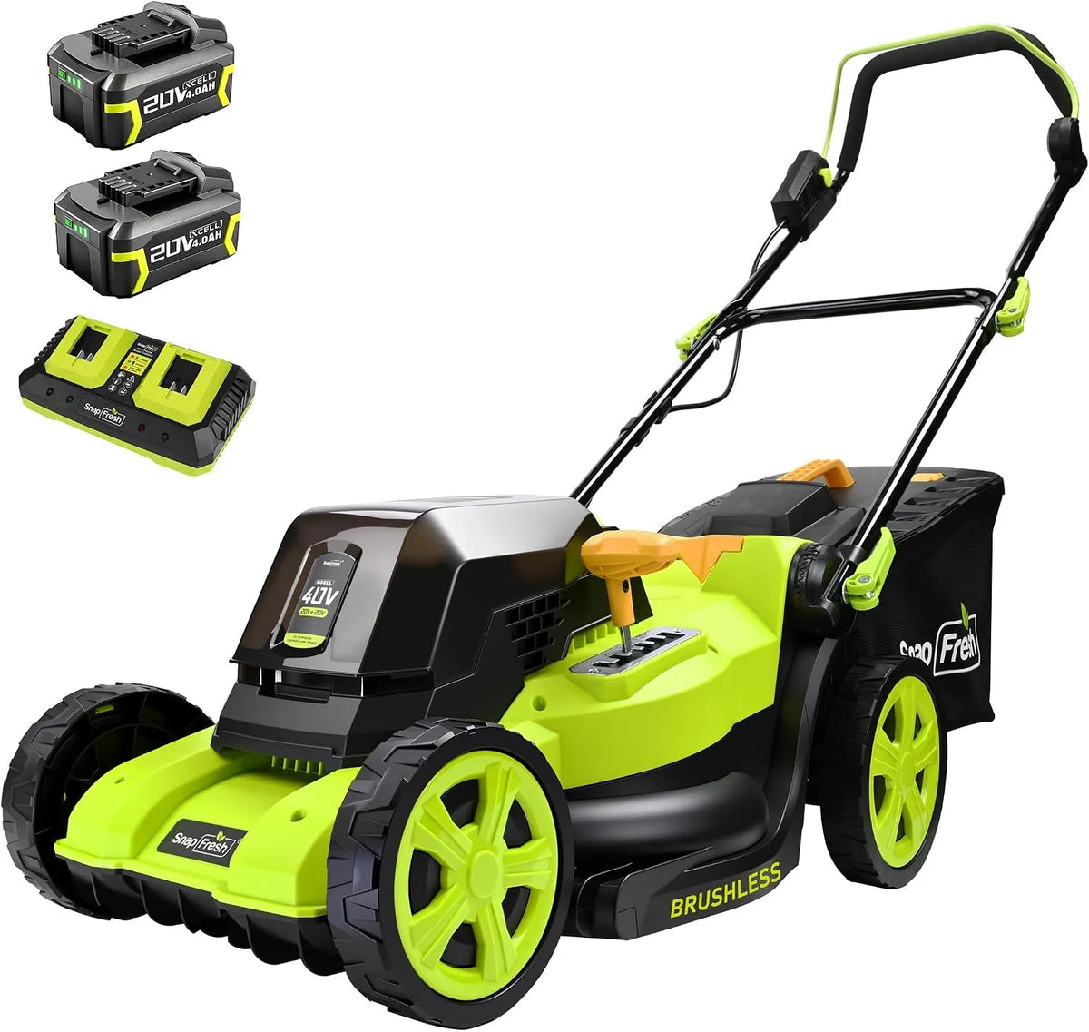Chargeur, Moteur, 40 cm, 42 L, 40 V, 500 m, sans fil, pour pelouses jusqu'à 500m²
