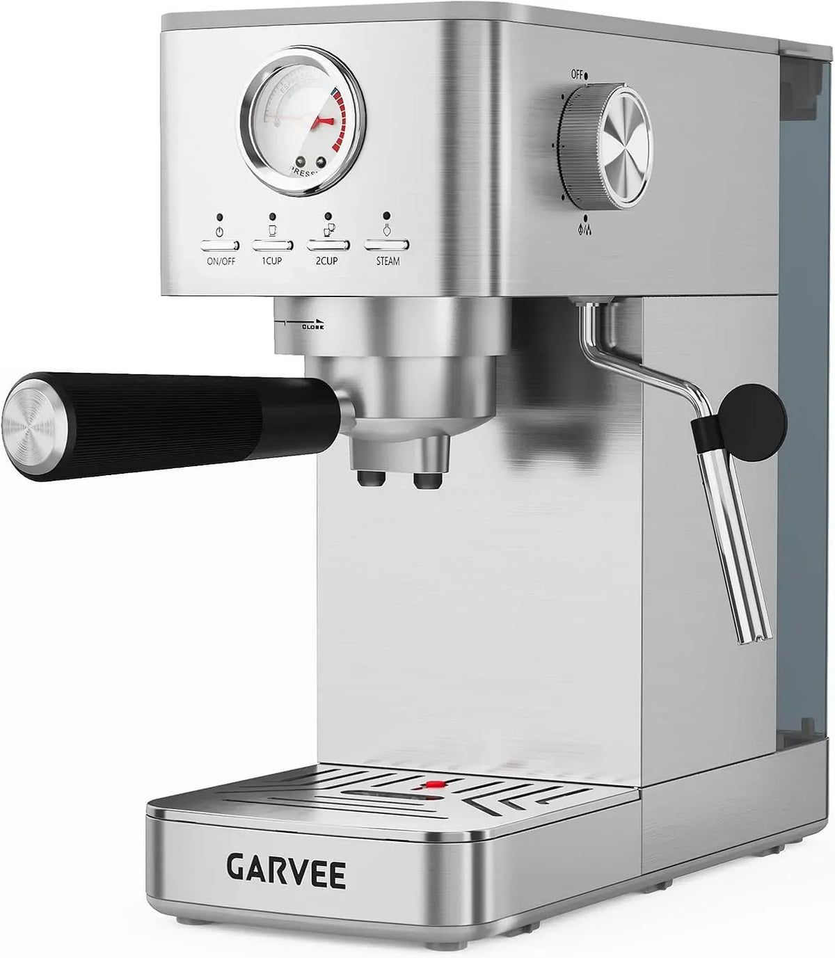 Mousseur à lait, 1.4 L, émulsionneur à lait, grand réservoir, acier inoxydable, Towallmark Machine à Café Expresso 15 Bars Inox