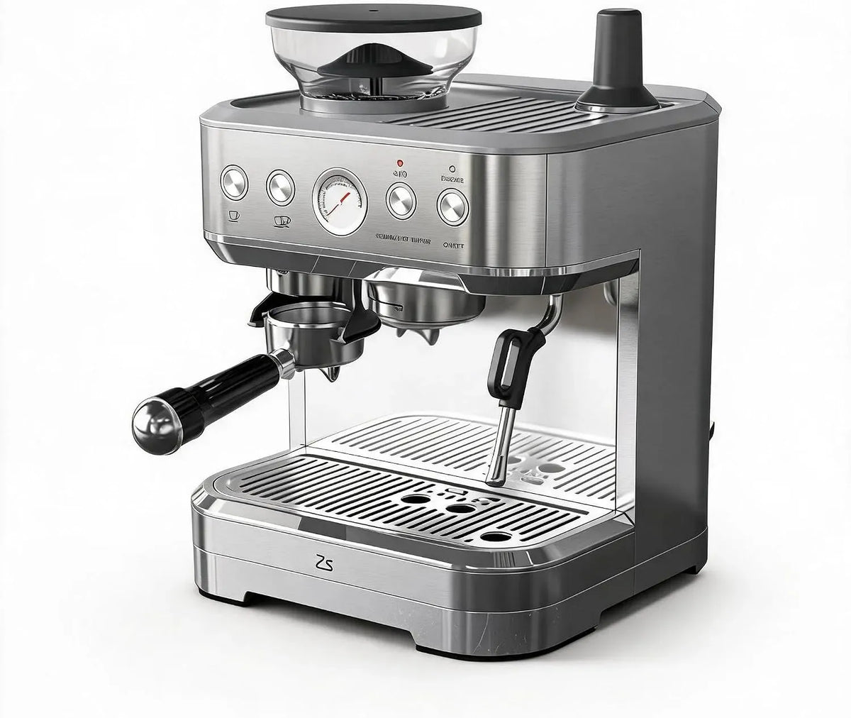 Mousseur à lait, 220 V, émulsionneur à lait, acier inoxydable, argenté, Fait Espresso Cappuccino Latte, 220V Prise EU