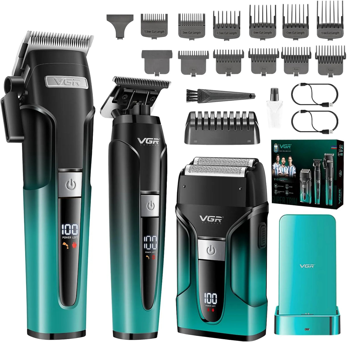VGR 694 694 Tondeuse Cheveux Hommes pour usage professionnel Kit Équipé Lames en Céramique