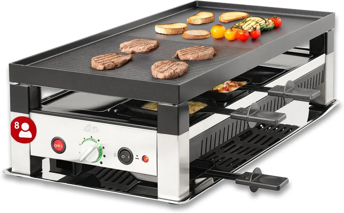 Barbecue, Table, Grill, 1400 W, pizza, acier inoxydable, pour 8 personnes