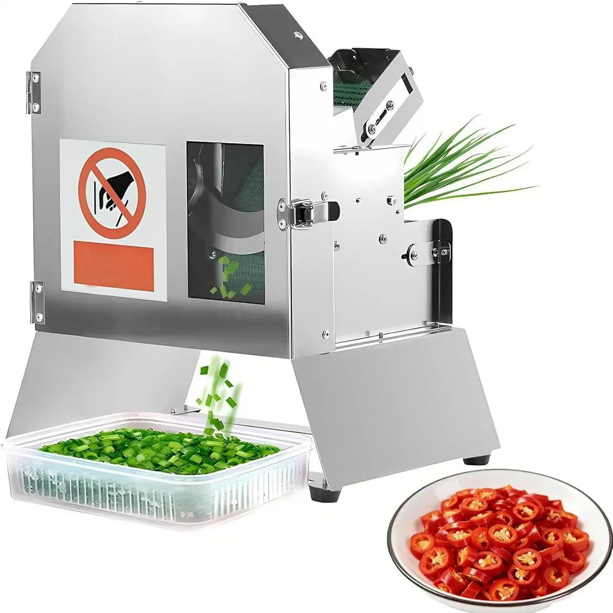 robot, trancheuse alimentaire, 100 kg/min, professionnel, vert, pour oignons nouveaux