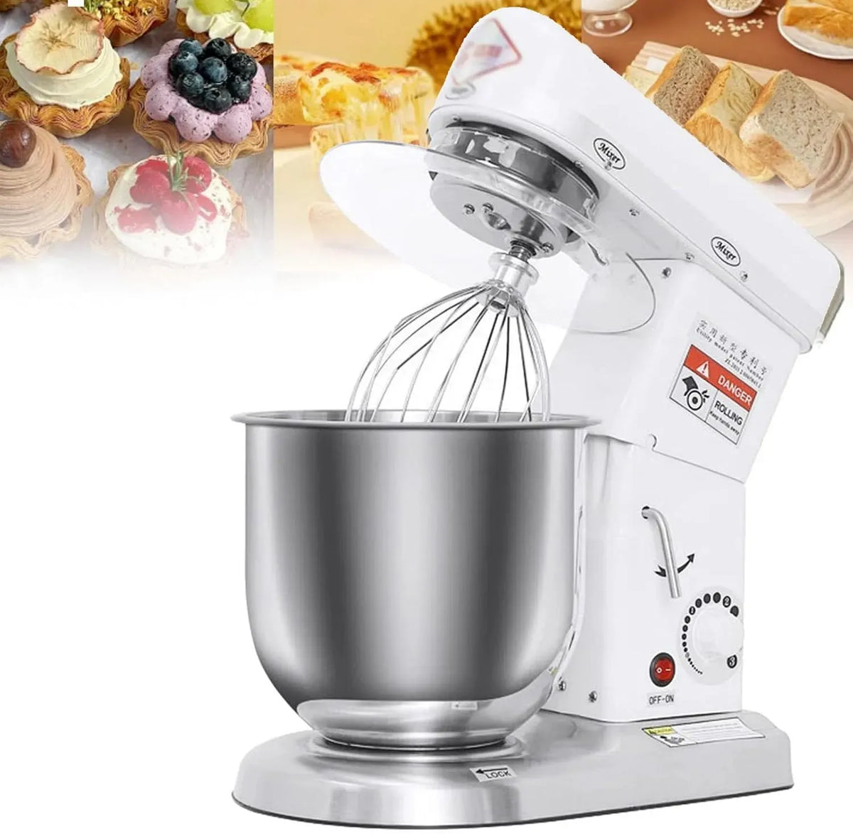 White-10L Robot, 10 L, 5 L, 7 L, 3 vitesses, professionnel, blanc, pour Cuisine Commerciale
