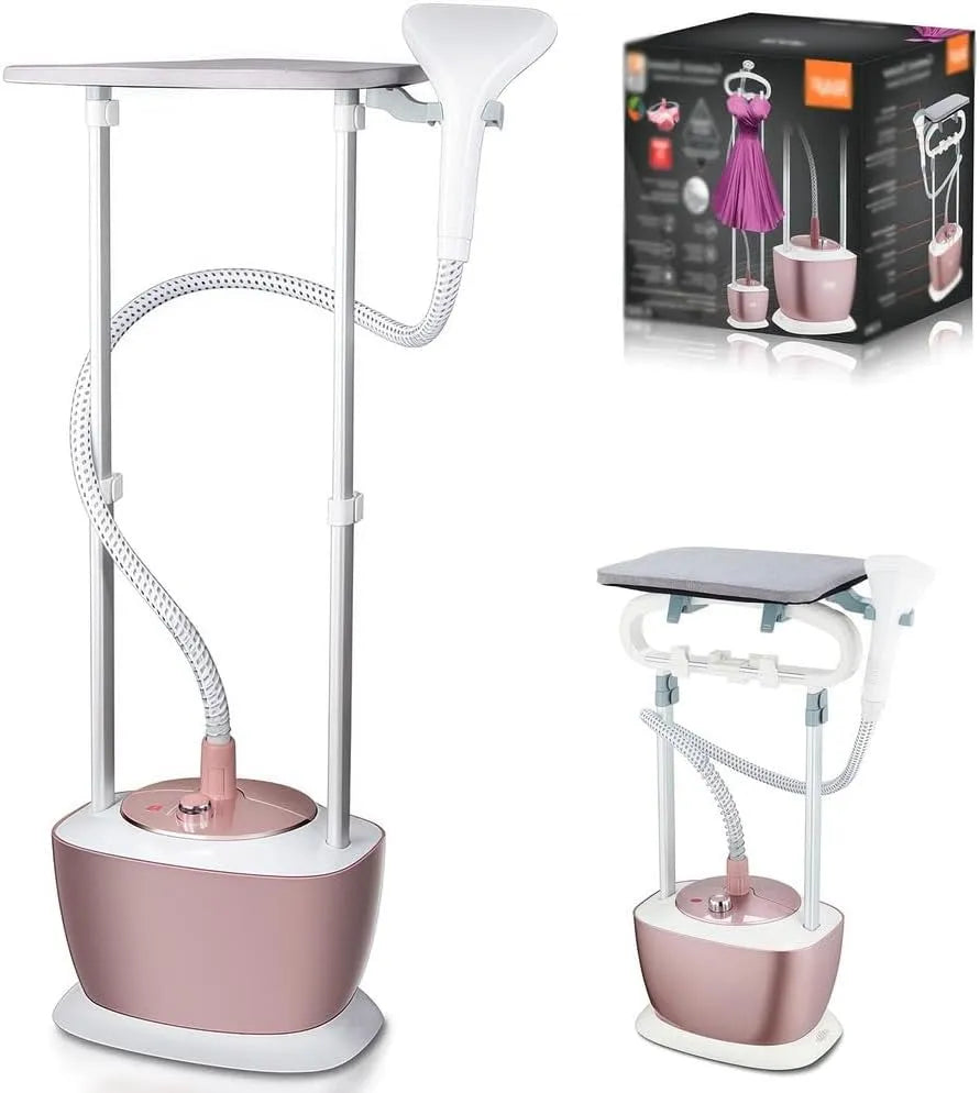 Radiateur électrique, 1,6 L, 1350 W, grand réservoir, vapeur, professionnel, DéFroisseur Vapeur sur Pied Tout-en-Un avec 6 Niveaux
