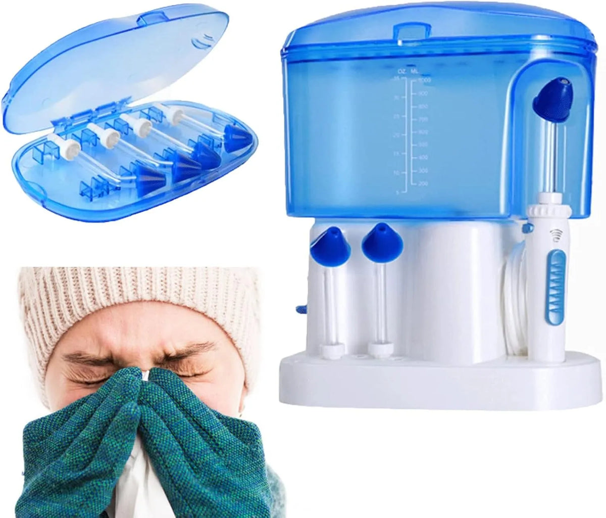 machine de nettoyage, 1000 ml, pour lavage nasal pour soulager les sinus et le