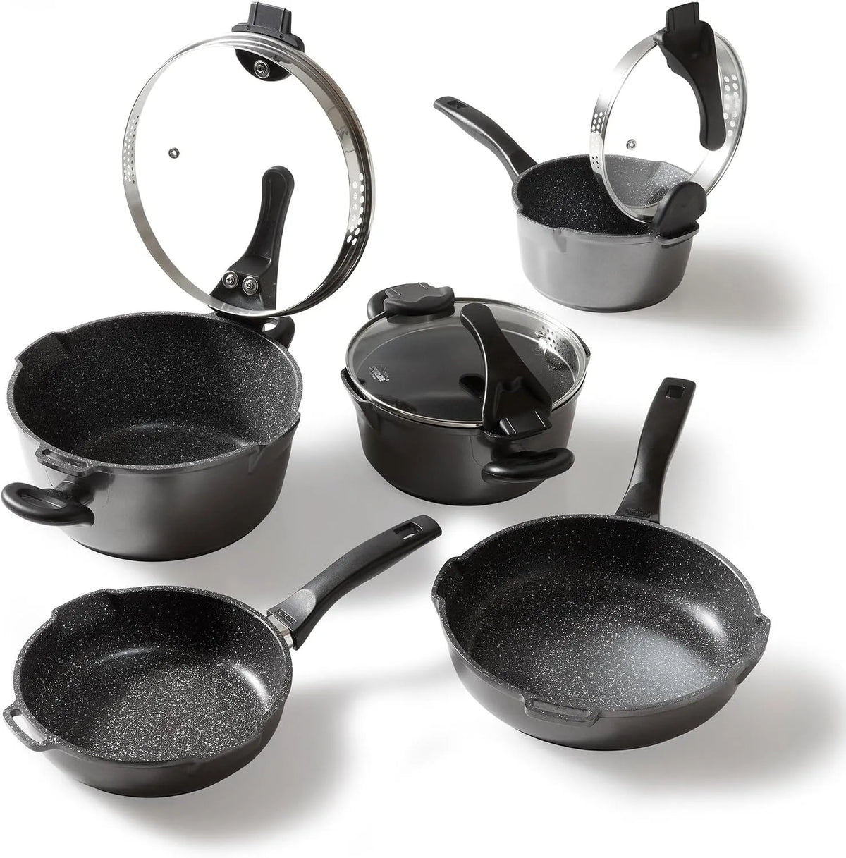 Ustensile de cuisson, STONELINE, revêtement antiadhésif, compatible induction, Future Batterie de Cuisine 8 pcs