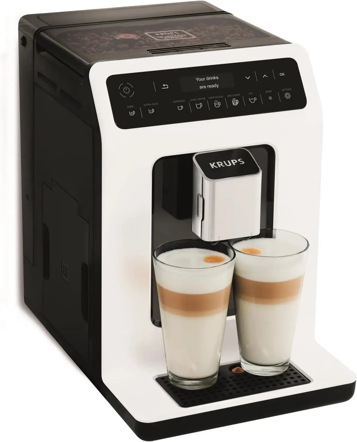 Krups EA890110 Cafetière électrique, 15 boissons, 2 tasses en simultané, Cappuccino