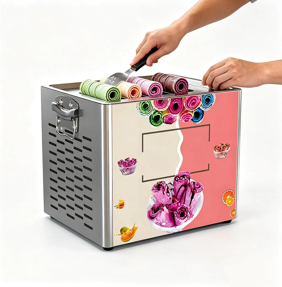 X 240 Machine à Glace, machine à glace et sorbet, 300 X 240 mm, 330 W, professionnel, acier inoxydable, pour Glaces et Yaourts Glacés.