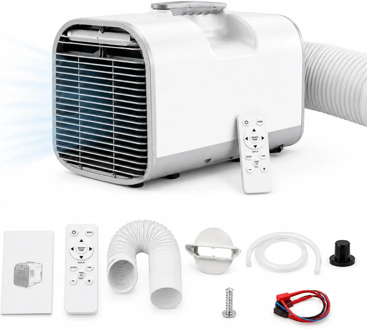 Climatiseur, 1400 W, 600 W, 16 à 32 °C, Climatiseur 1400W/5000BTU, camping, Mode Air Sec pour Camping-Cars, Puissance Nominale 600W