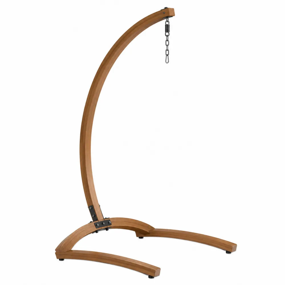 Support pour fauteuil suspendu en bois de mélèze lamellé-collé naturel avec chaîne en acier 145 cm x 120 cm x 215 cm