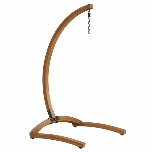 Support pour fauteuil suspendu en bois de mélèze lamellé-collé naturel avec chaîne en acier 145 cm x 120 cm x 215 cm