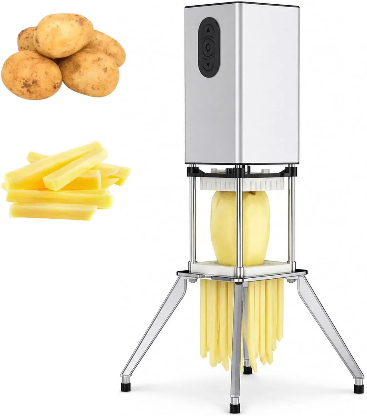 Coupe-frites Électrique, Base Trépied, pour Coupe-pommes De Terre Automatique, Lames De 9 Mm Et 12,2 Mm, Coupe-légumes En Acier Inoxydable, Pour