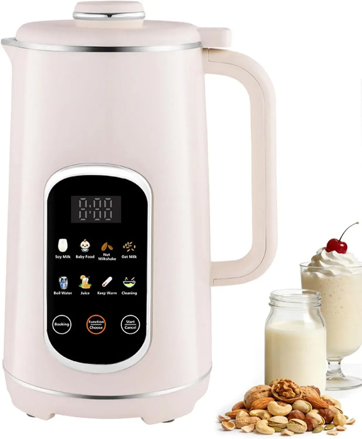 Machine à lait, machine à lait végétal et lait de noix, 8 programmes, 1200 ml, minuteur, silencieux, pour amande