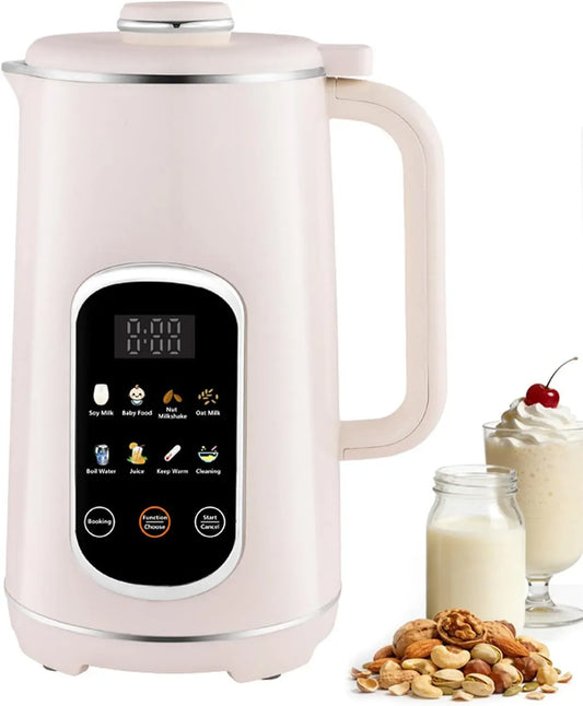 Machine à lait, machine à lait végétal et lait de noix, 8 programmes, 1200 ml, minuteur, silencieux, pour amande