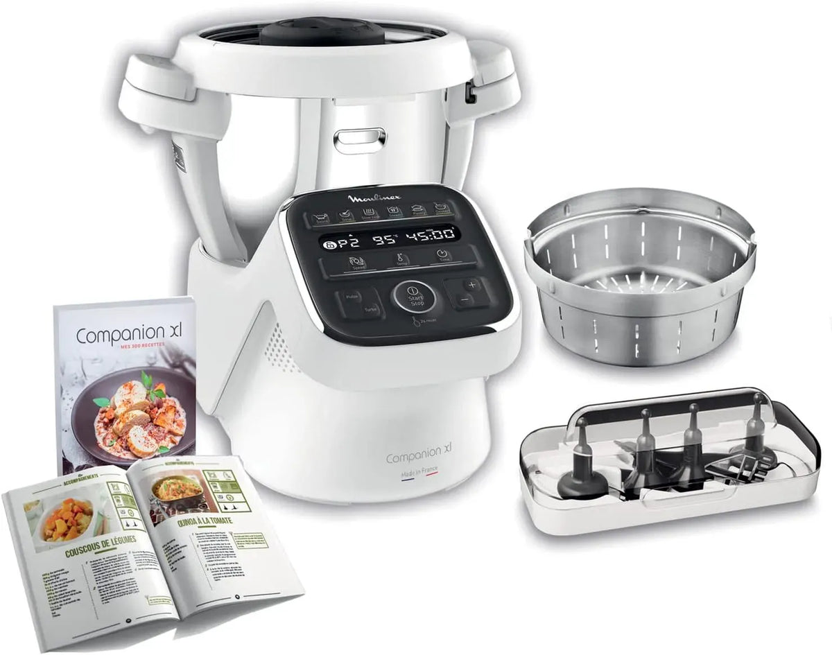 Moulinex HF80CB10 Robot de cuisine, 4.5 L, 1550 W, 12 programmes, vapeur, COMPANION XL Robot Cuiseur Multifonction Bol 4