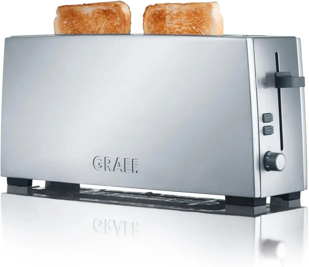 GRAEF TO90 Grille-pain, décongélation, acier inoxydable, tiroir à miettes inox, 6 niveaux brunissage
