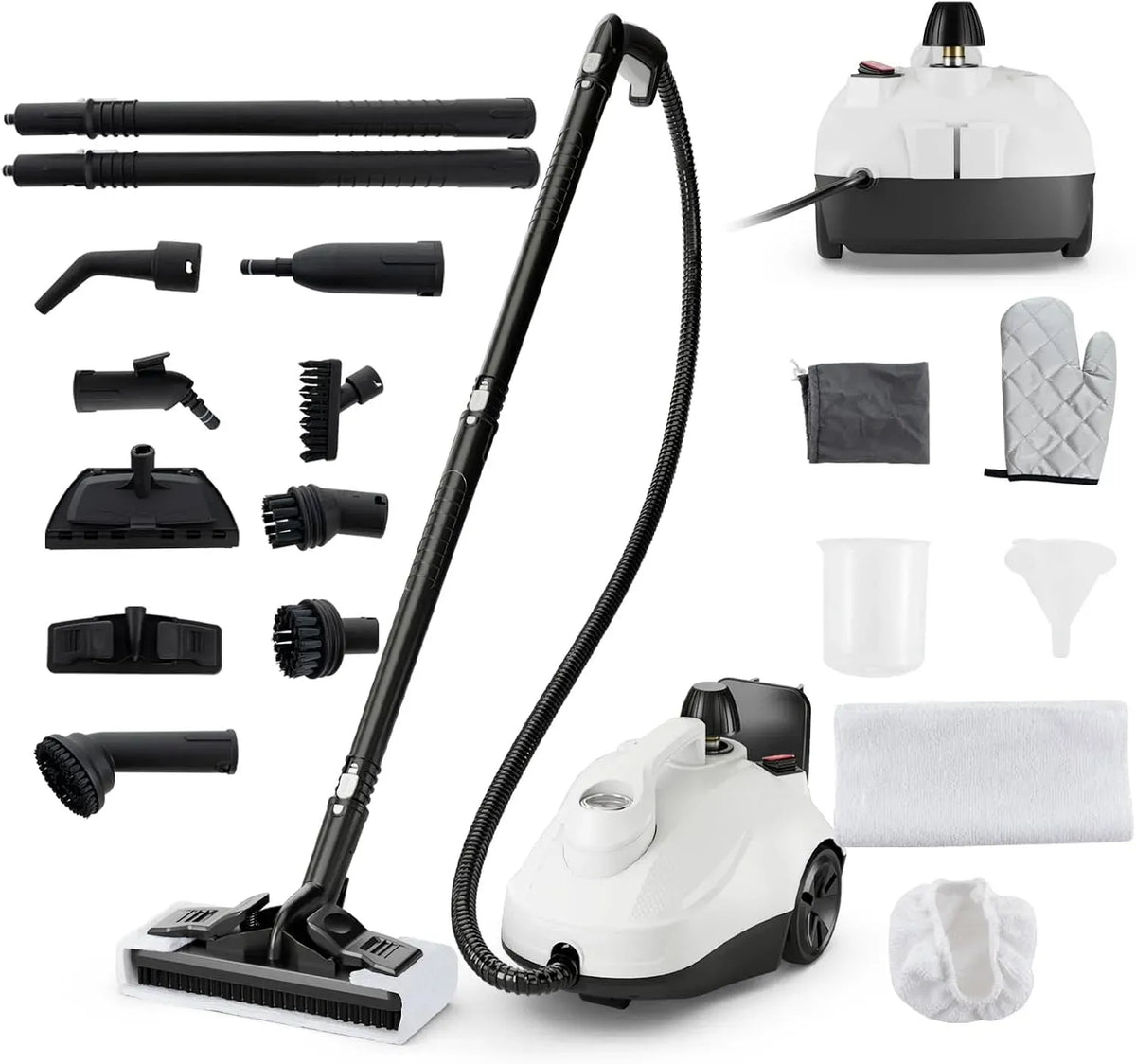 Nettoyeur vapeur, 1,9 L, 2000 W, GOPLUS, grand réservoir, décoration de salon, 2 zones de température, blanc, Pression 5 Bars