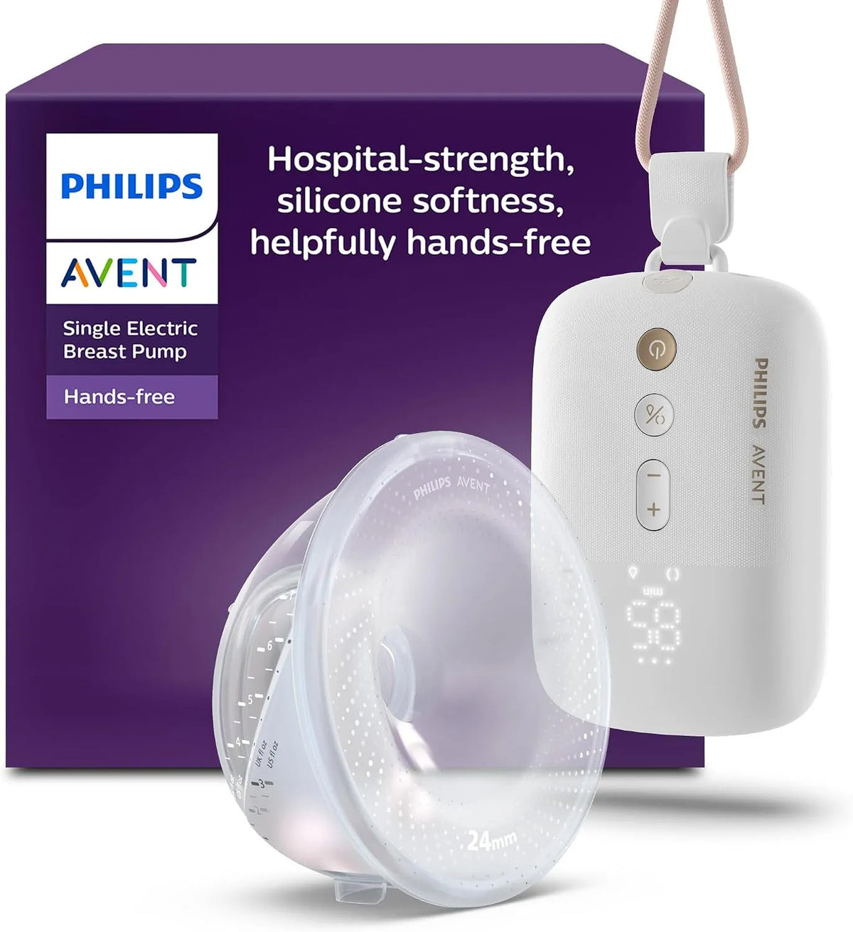 Philips SCF531/11 Tire-lait, 1 bouteilles, pompe d'allaitement, dalle IPS, jusqu'à 85 aspirations par min, 2 téterelles