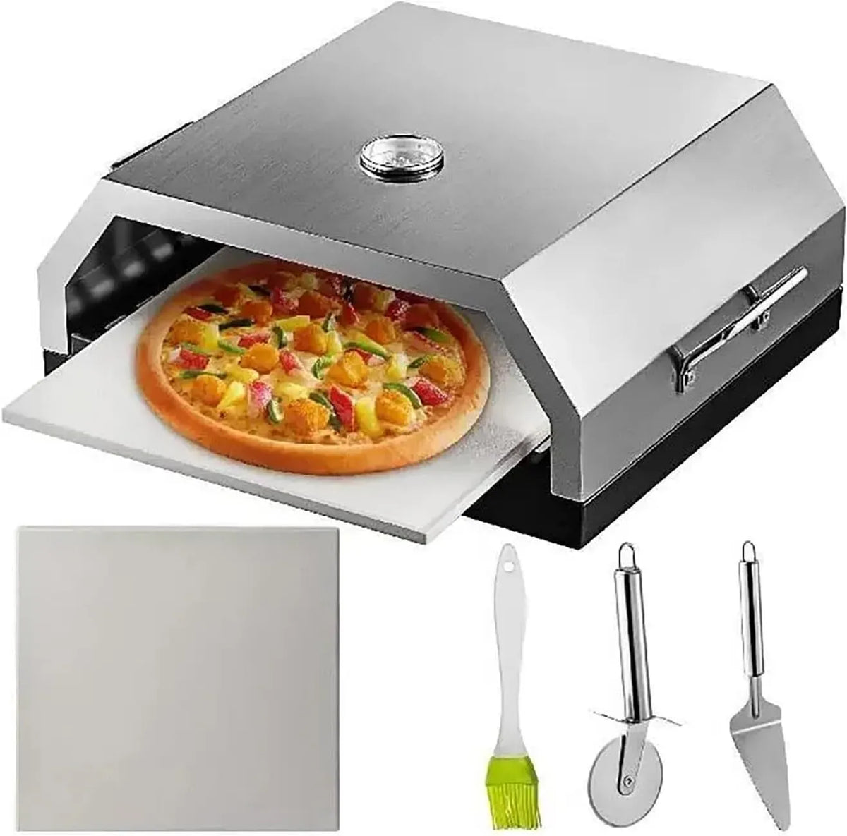 Four électrique à pizza, portable, extérieur, gril, acier inoxydable, Barbecue