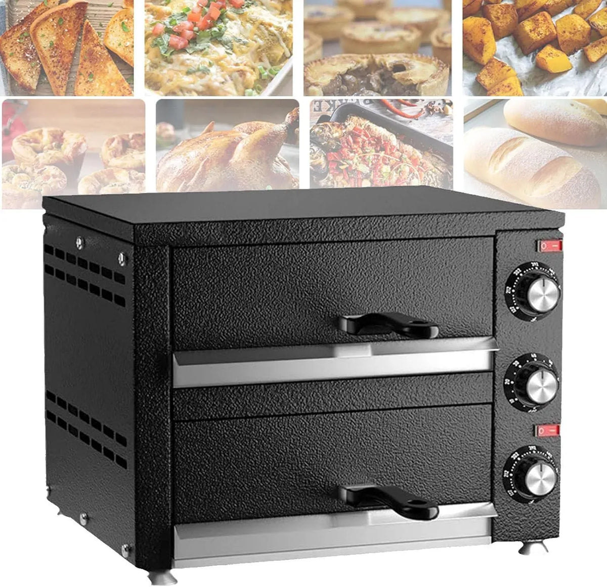 Four électrique à pizza, minuteur, professionnel, commerce, acier inoxydable, pour la Maison et Le Commerce