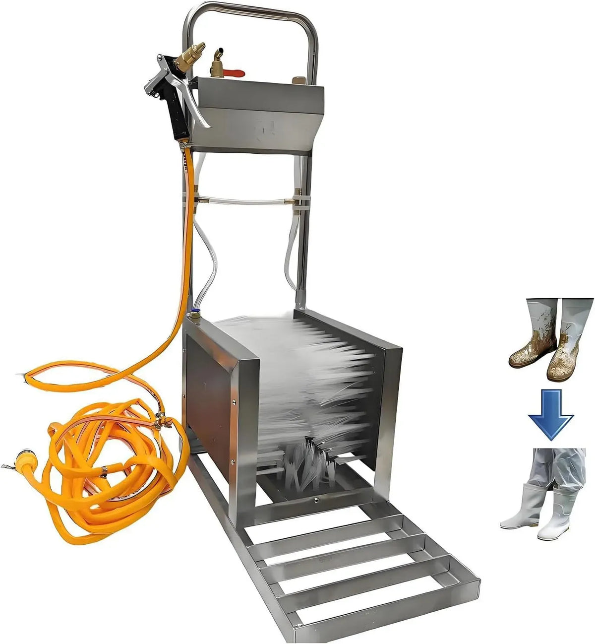 machine électrique de nettoyage de chaussures, Nettoyeur, extérieur, acier inoxydable, pour élevage et Usage extérieur
