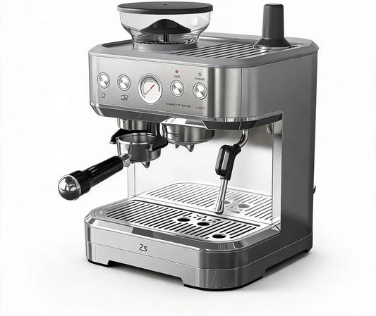 Mousseur à lait, 220 V, émulsionneur à lait, acier inoxydable, argenté, Fait Espresso Cappuccino Latte, 220V Prise EU