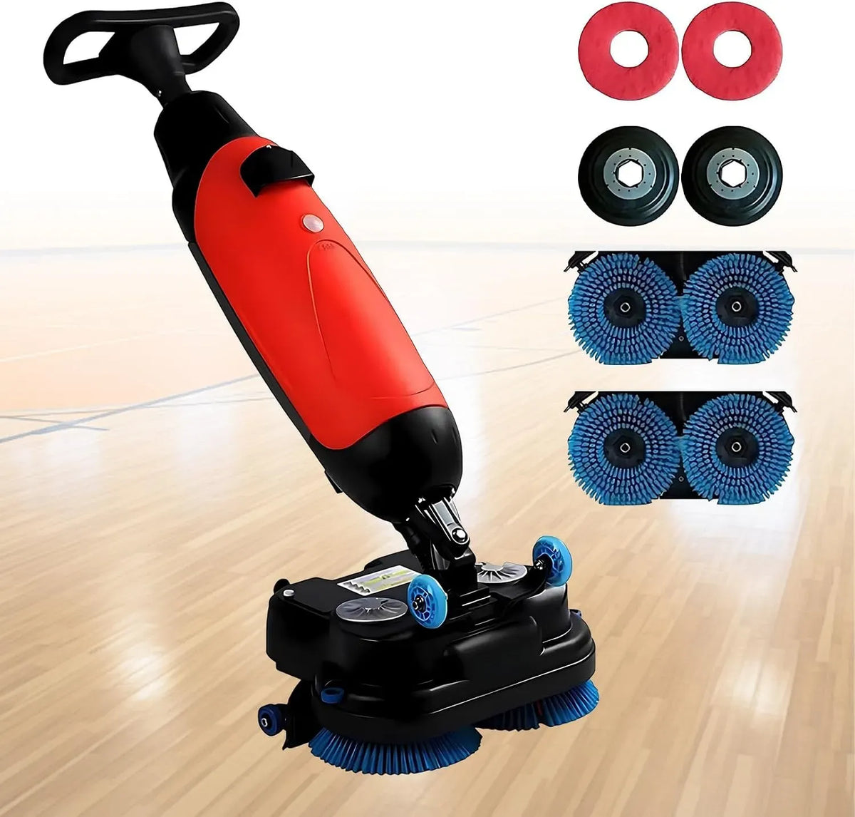Nettoyeur, 18 pouces, industriel, professionnel, sans fil, rouge, pour Entretien Professionnel de Magasin et Espace de Trav