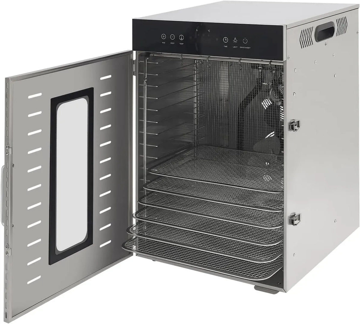 W 16 Silencieux, Température et temps réglables, Déshydrateur 1370 W ± 20 étages en acier inoxydable 1,8 m/s, Déshydrateur alimentaire 1000 tr/min, 60