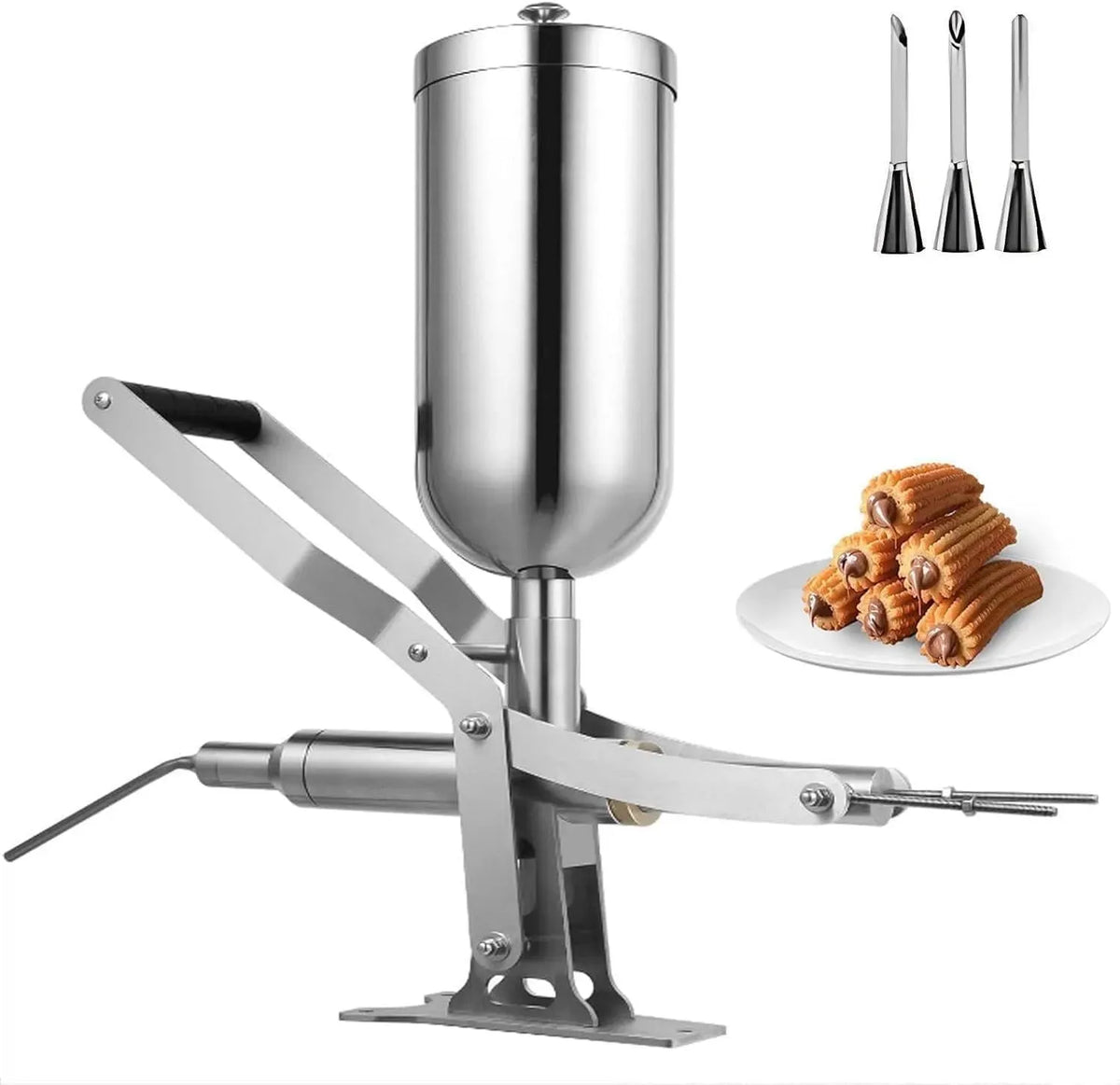 Machine à Donut, 5 L, pâtisserie, acier inoxydable, pour Churros et Boulangerie Desserts Idéal pour Cuisine