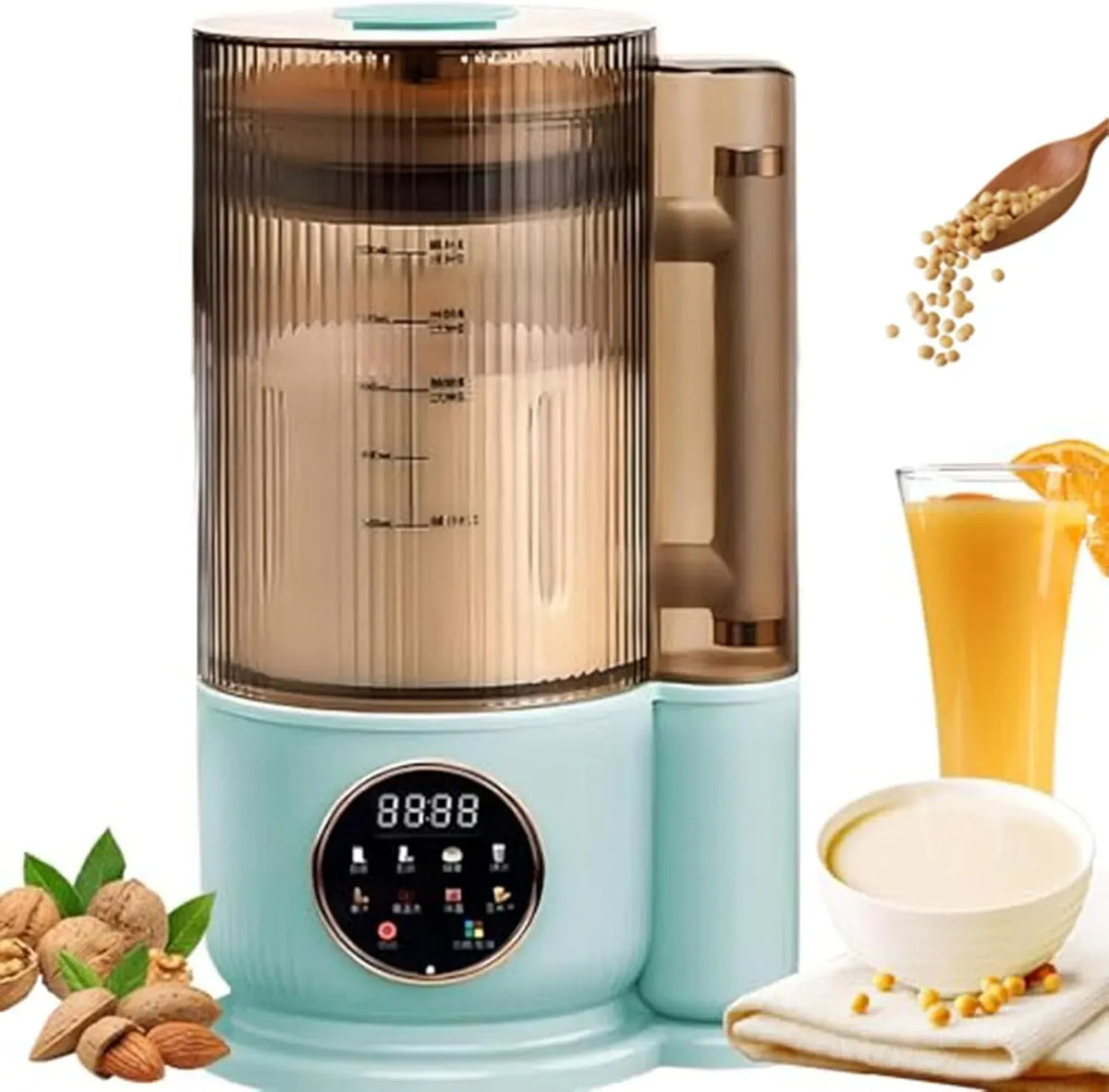 Maintien Au Chaud, Blue, pour Nettoyage Automatique for la Cuisine Domestique, Mélangeur Multifonctionnel Et Disjoncteur Mural de 1,5 L, 12 Lames avec