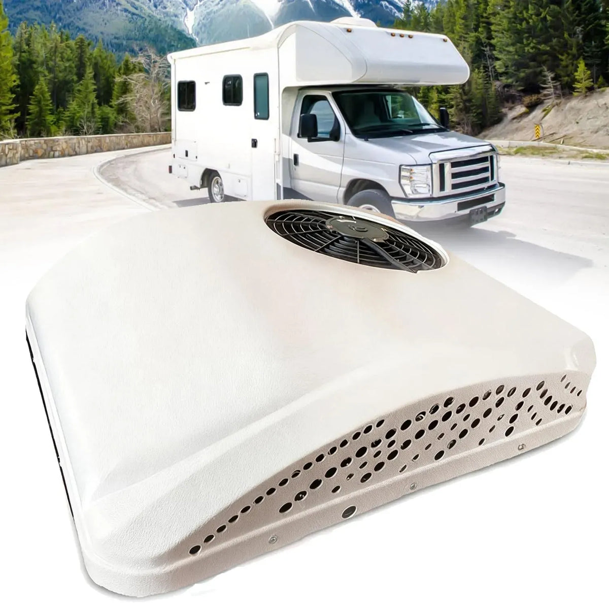Climatiseur, 12 V, camping, Opération Peu Bruyante avec Télécommande 220V, 2 en 1 Chauffage et Refroidissement pour Camping-Car