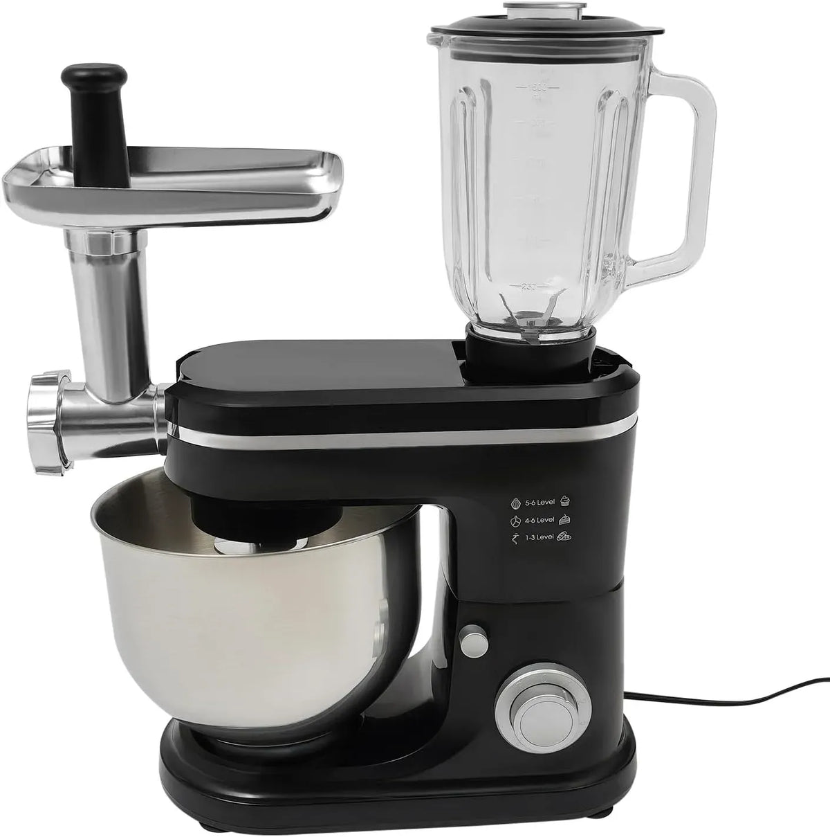 Robot de cuisine, 1,5 L, 1500 W, acier inoxydable, mélangeur 6 étapes, presse-agrumes 1,5 l