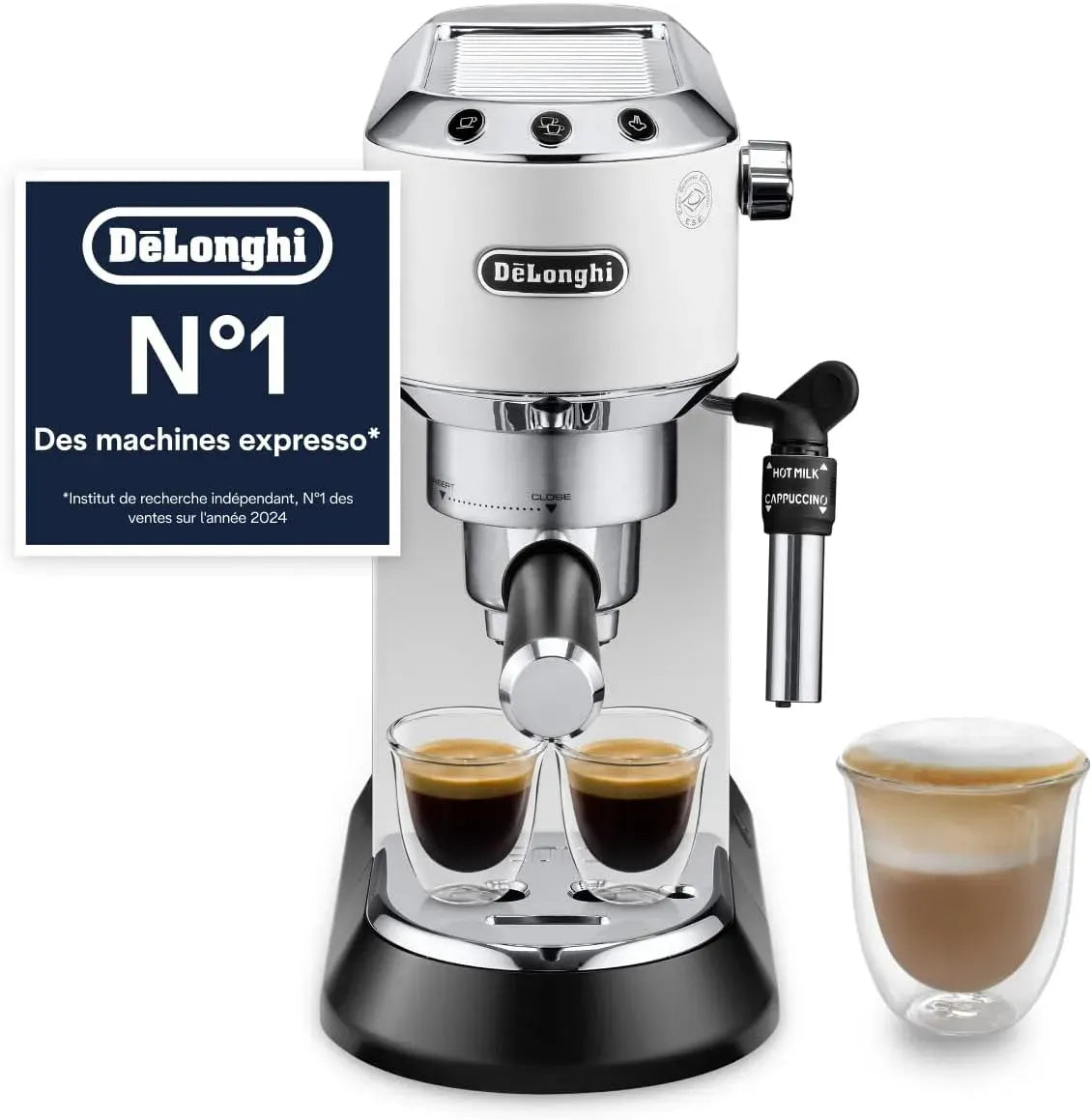 Delonghi EC685W EC685.W Machine à Caf, machine à café électrique, 15cm, 15 cm, blanc, bois, pour préparer des boissons café et lactées
