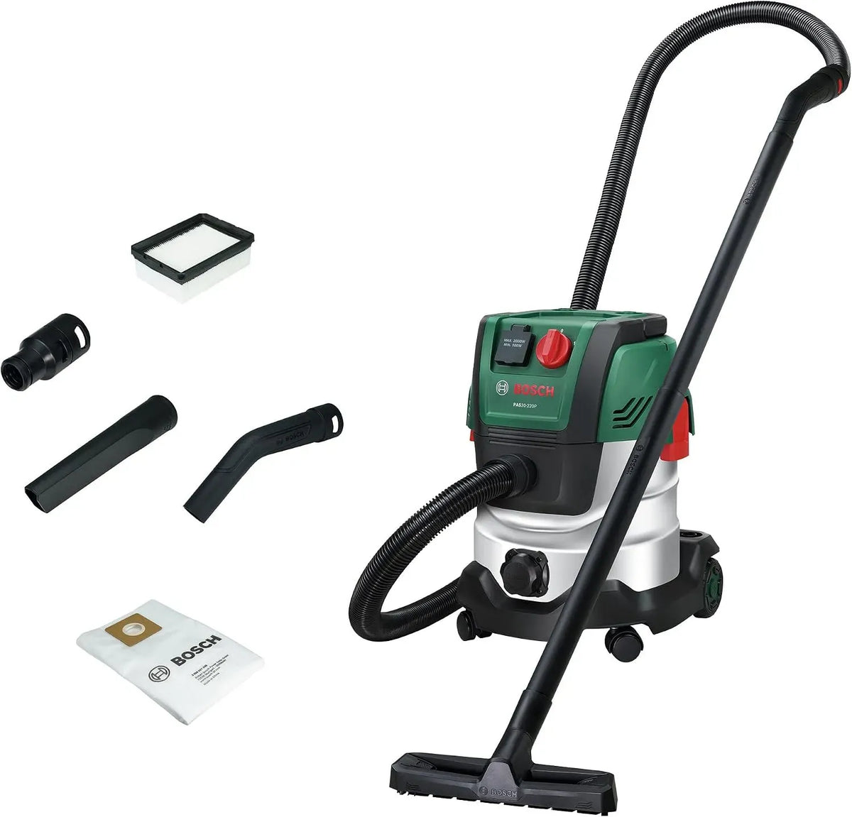 Bosch PAS20-220P Aspirateur, Tuyau d'aspiration de 2,2 m