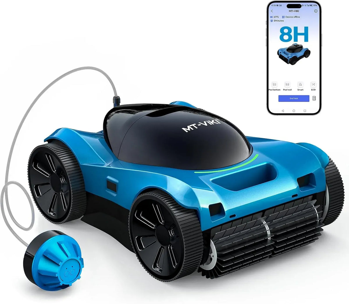 robot nettoyeur de piscine, batterie, 400 m, 000 l/h, pour sol, MT-VIKI
