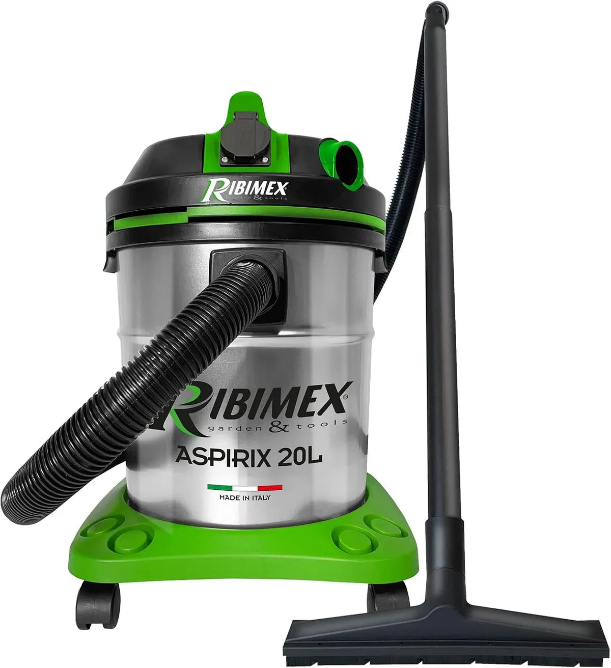 Aspirateur, 20 L, 1200 W, RIBIMEX, noir, Bidon Solides et liquides 20 L-1200 W, Acier