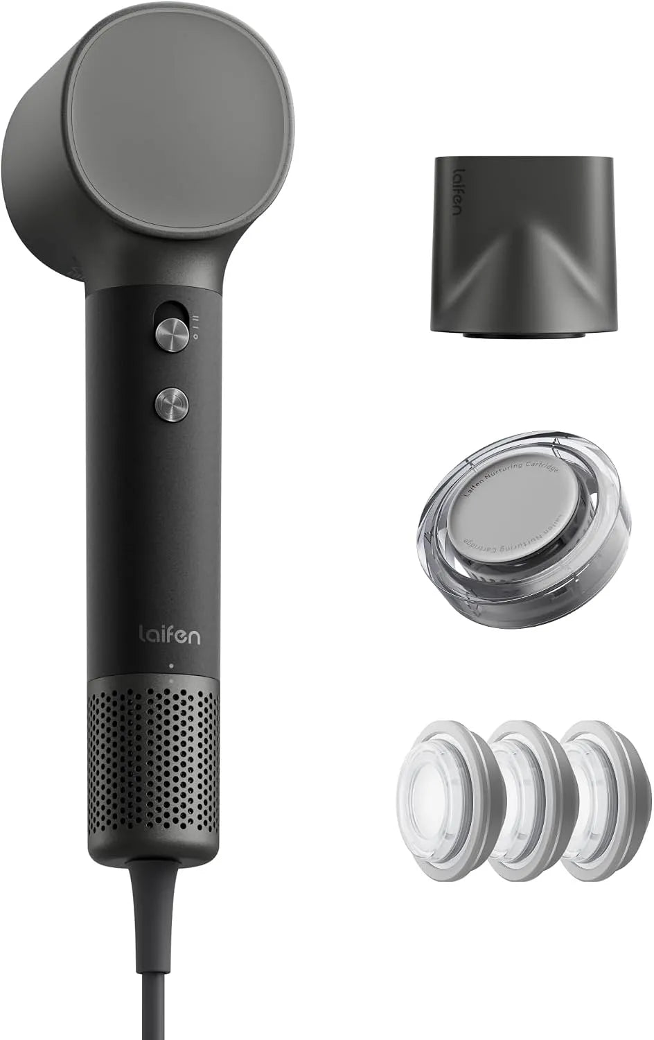200M Ions Négatifs, Laifen Neo Sèche Cheveux, 2 Embouts Magnétiques, Noir