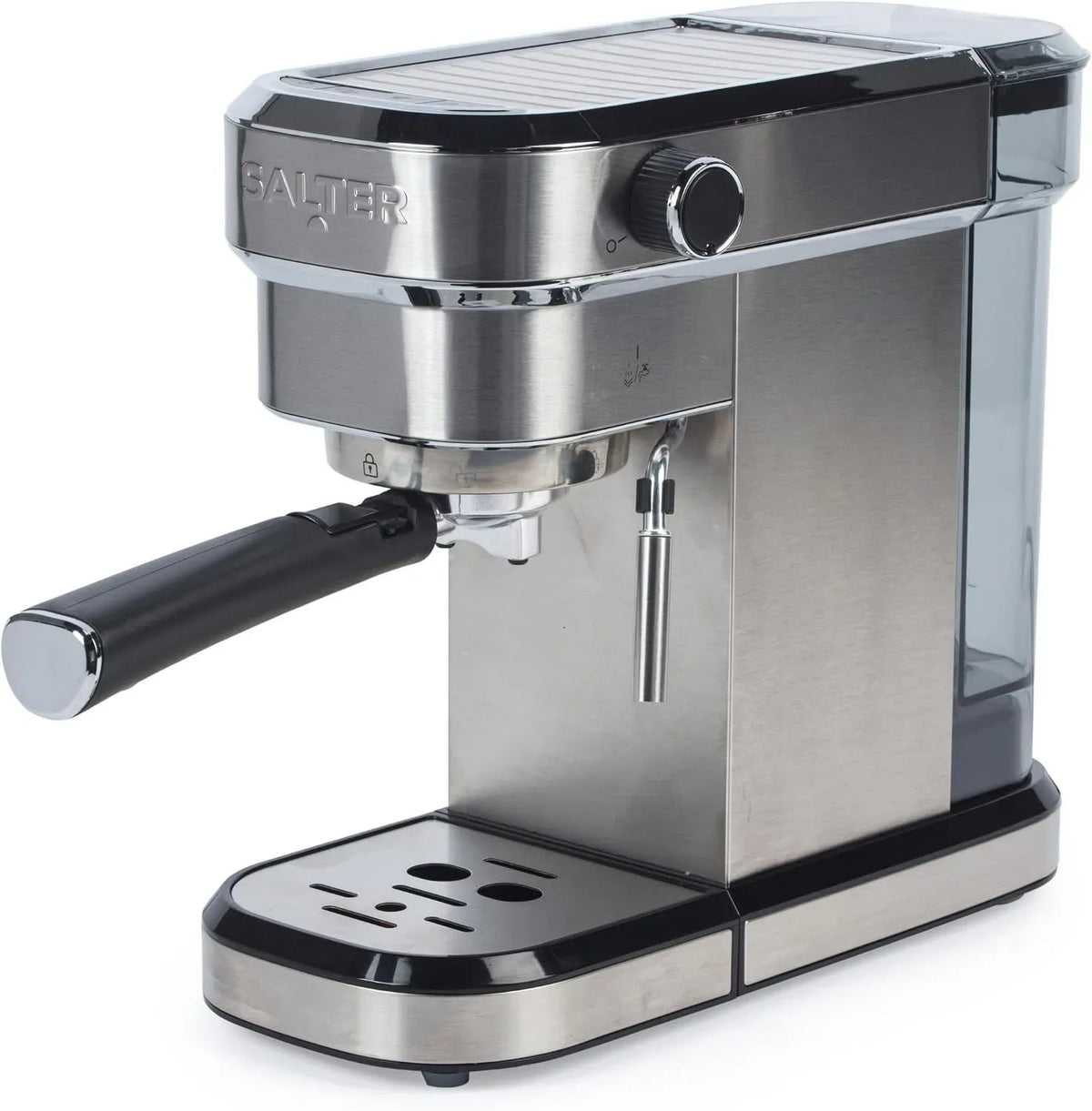 Machine à expresso, 1,1 L, grand réservoir, vapeur, amovible, acier inoxydable, buse vapeur pour lait, 1 ou 2 tasses