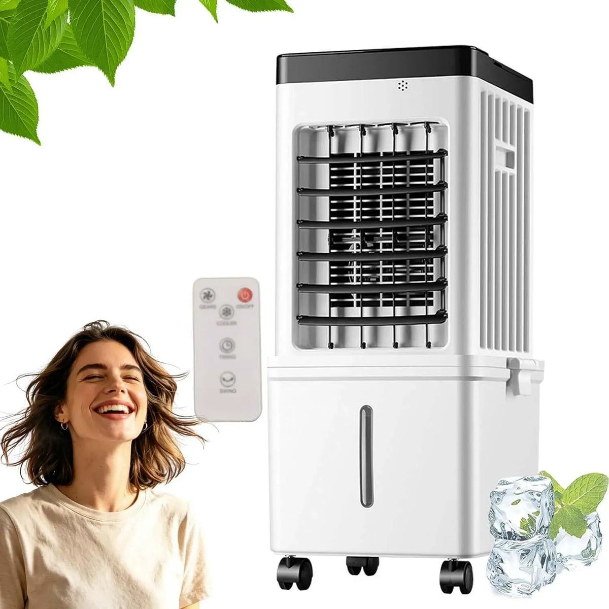 Climatiseur, 15 L, oscillation, silencieux, Rafraîchisseur d'Air Évaporatif Mobile 15L