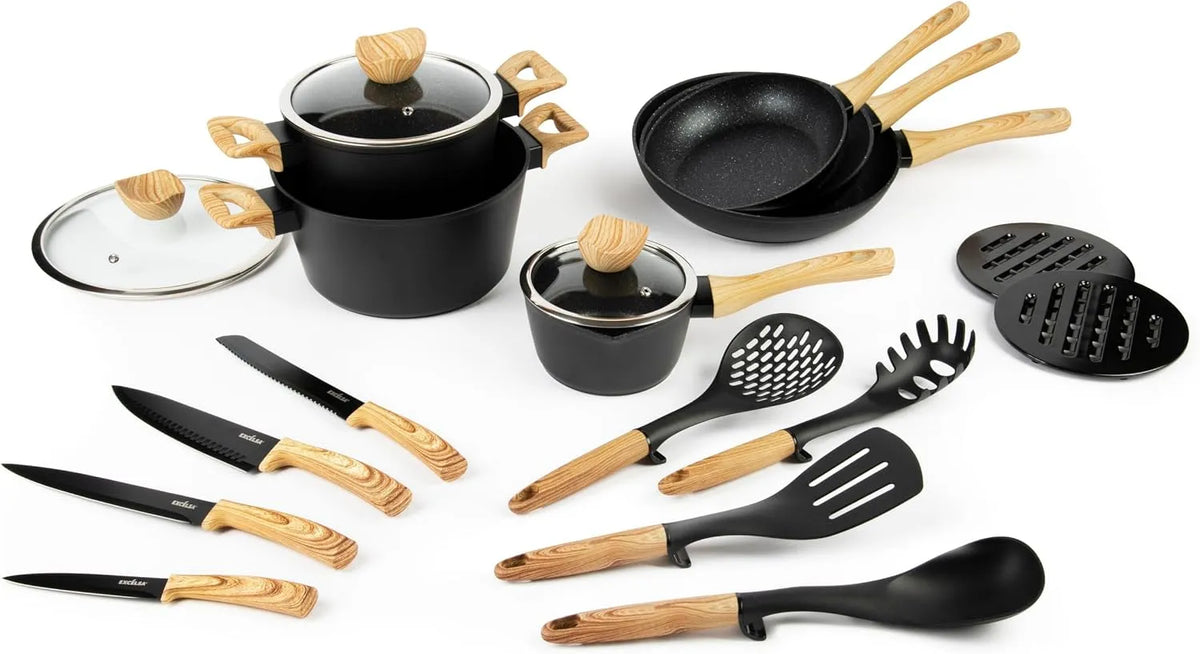 Ustensile de cuisson, revêtement antiadhésif, noir, noir effet pierre