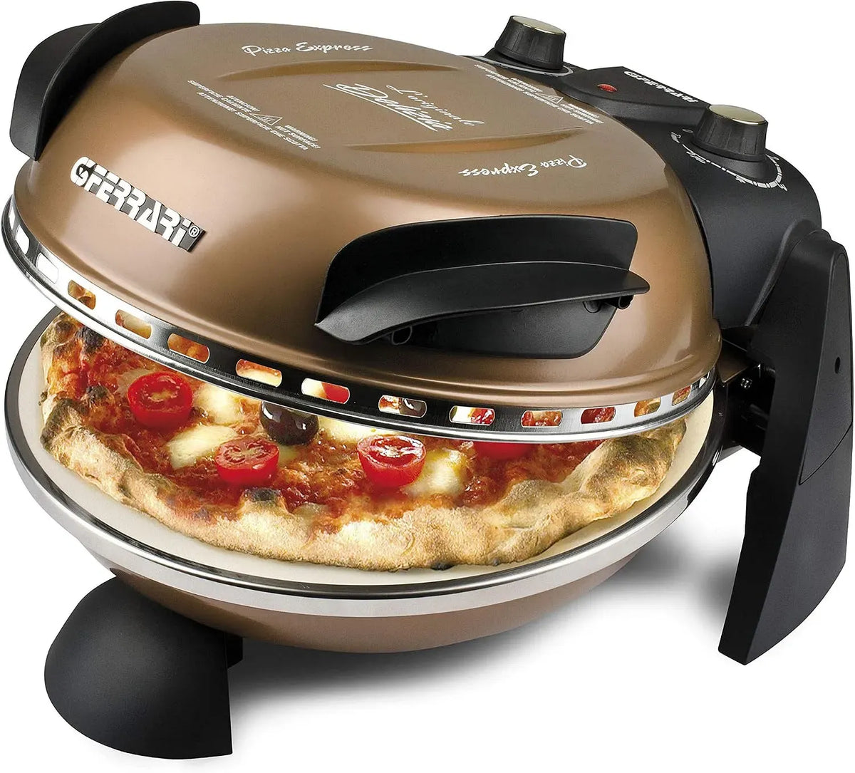 Four électrique à pizza G10006, 31 cm, 1200 W, minuteur, G3 Ferrari Pizza Exprimer Plaisir, Pierre Réfractaire, 400°C