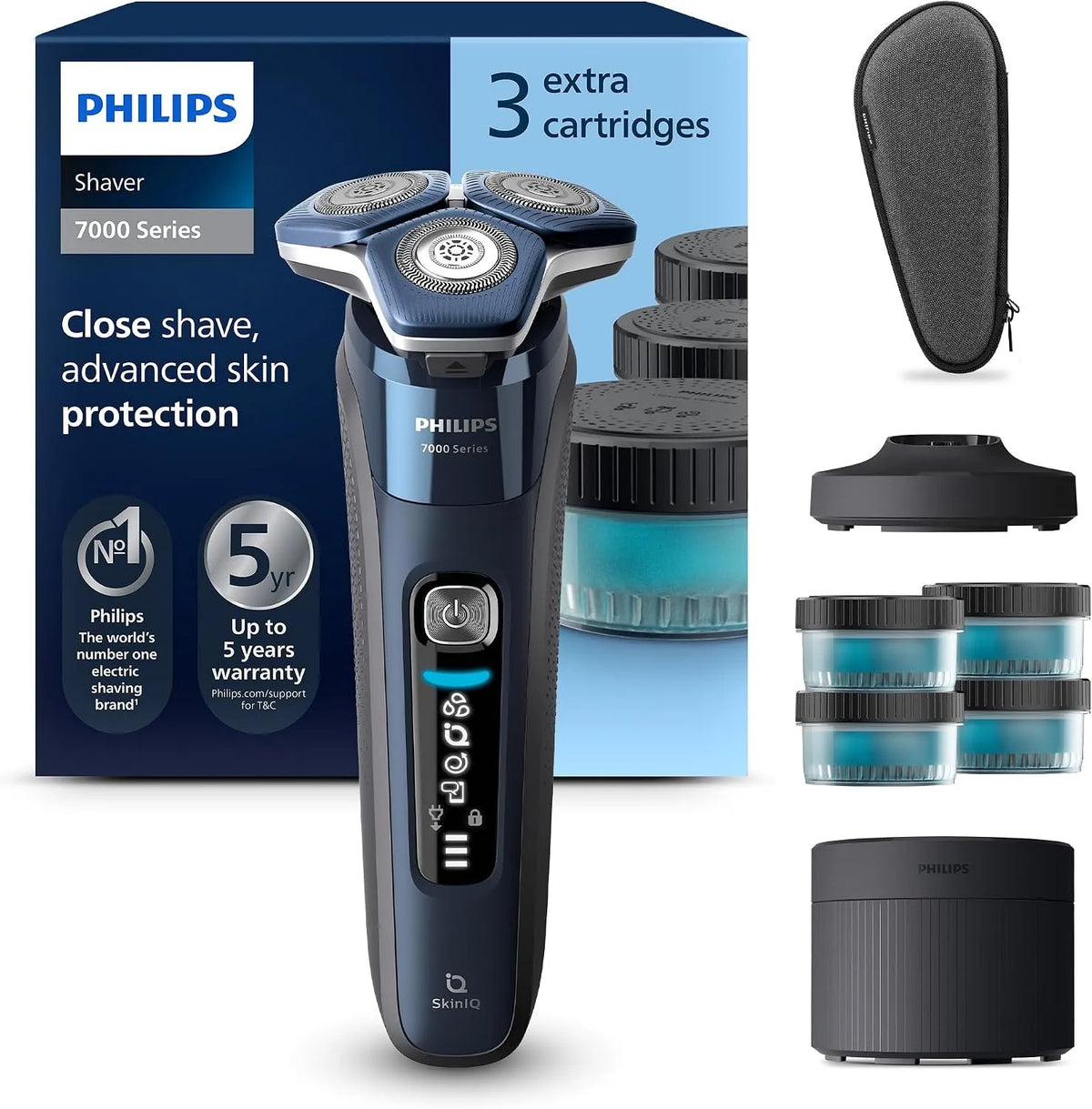 Philips S7885/63 rétractable, Rasoir, tactile, dalle IPS, pour homme Wet & Dry avec tondeuse rétractable