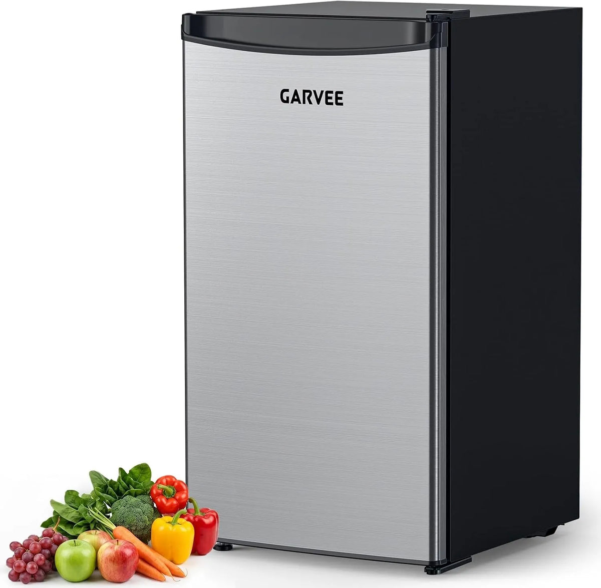 Réfrigérateur, 46 L, acier inoxydable, 7 Niveaux de Température Réglable et Porte Réversible