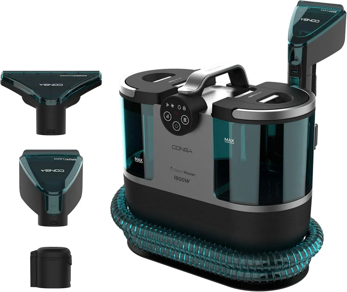 Cecotec Aspirateur, 1700 W, grand réservoir, vapeur, Réservoir d'Eau Propre 1600ml et Eau Sale 950ml, Rayon d'Action 9m