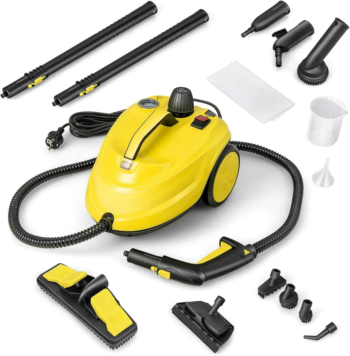 Nettoyeur vapeur, 1,8 L, 2000 W, GOPLUS, grand réservoir, 2 zones de température, 13 Accessoires, Température 160℃ pour Tapis, Réservoir d'Eau 1,8L