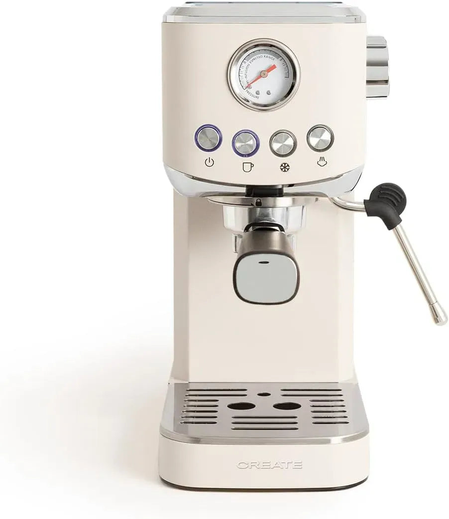 Machine à expresso, 1,2 L, 1350 W, CREATE ESE 55, grand réservoir, vapeur, blanc, buse vapeur