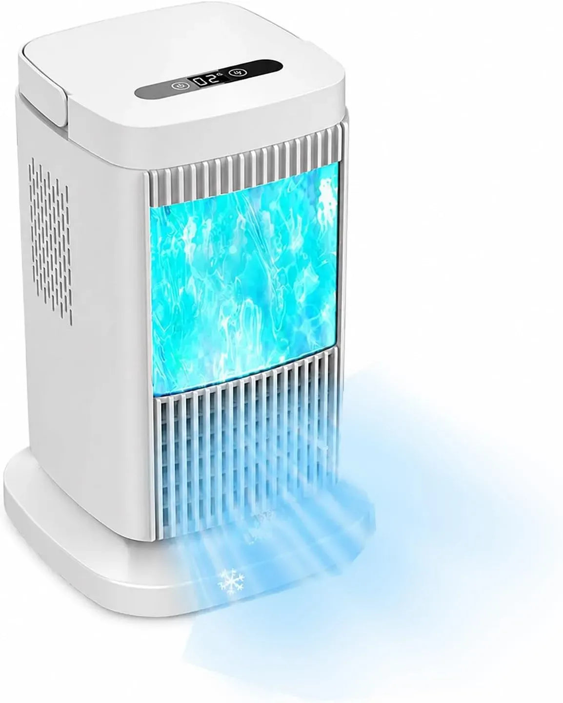 Climatiseur, portable, tactile, 3 vitesses, oscillation, silencieux, Lumière LED Auto, Rafraîchisseur D'Air Portable de Bureau Silencieux
