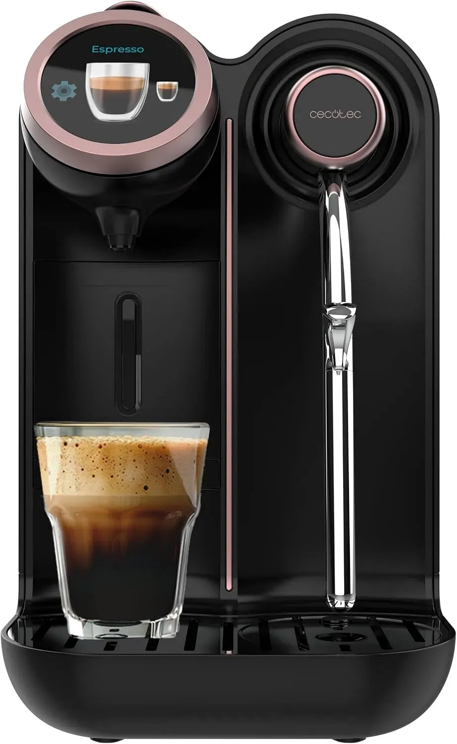 Nespresso Machine à Caf, Capteur, machine à café électrique, 1,5 L, 1400 W, grand réservoir, 2 zones de température, bois