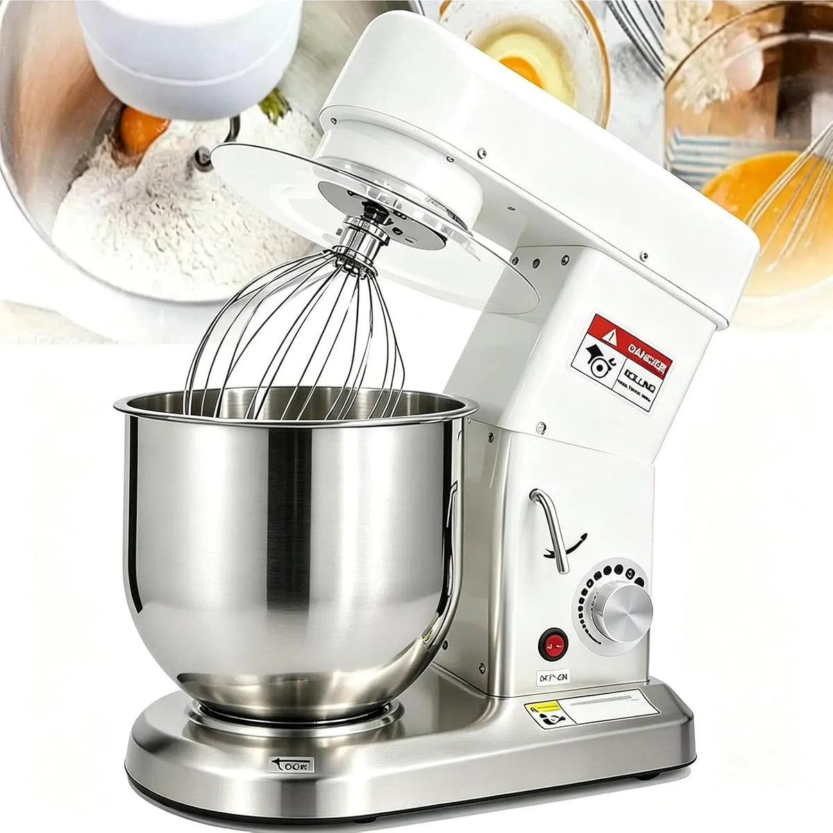 Accessoire pour appareil White-5L, 5 L, 3 vitesses, professionnel, acier inoxydable, blanc, Robot Pâtissier Robuste Acier Inoxydable, Capacité 5