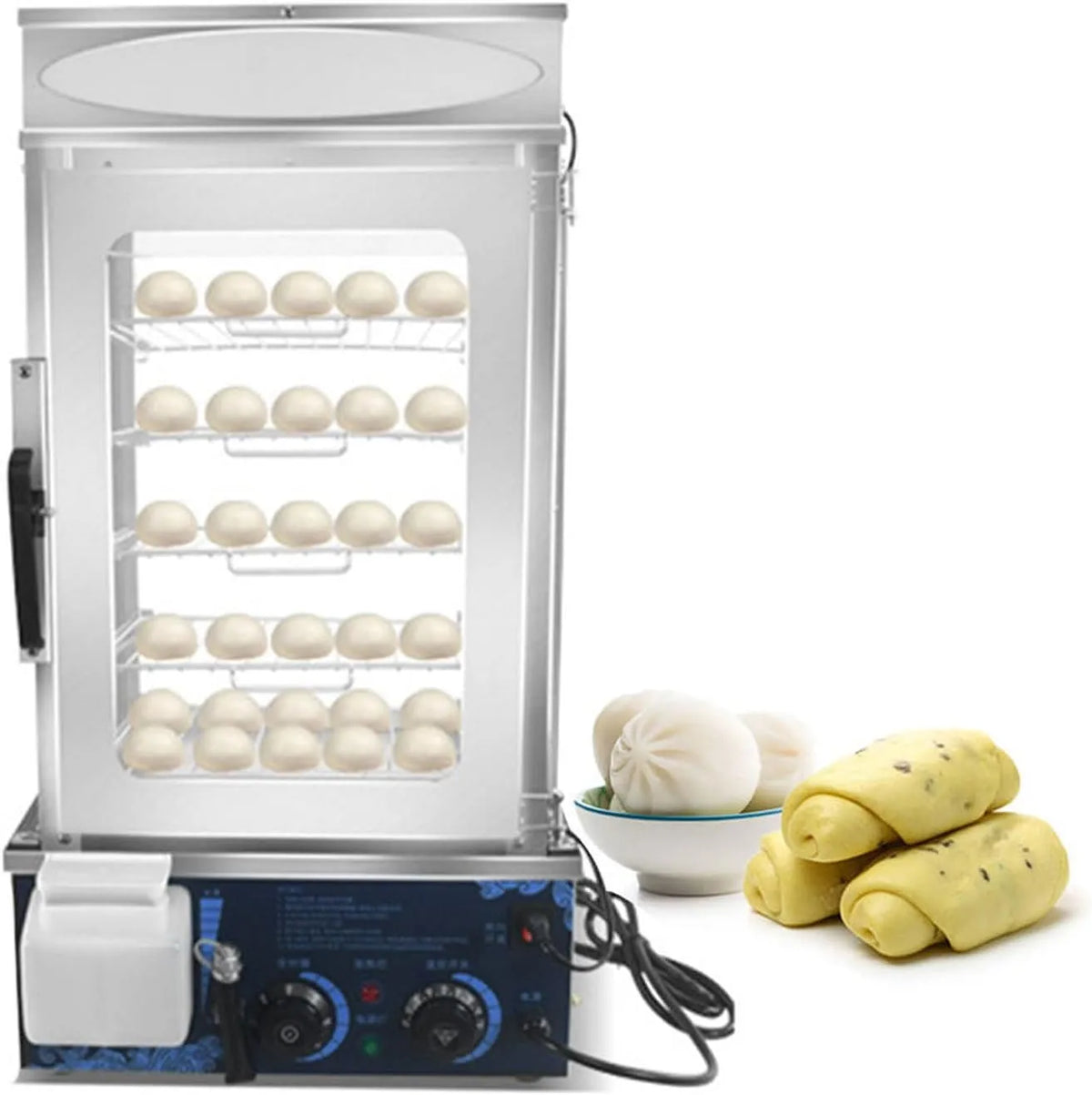Cuiseur, Armoire, 1200 W, 30 à 110 °C, vapeur, professionnel, restaurant, 2 zones de température, acier inoxydable, fonction chauffante